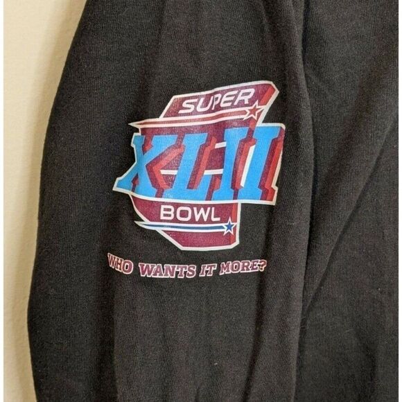 NFL Large Superbowl Champions XLII Osi Umenyiora 72 Long Sleeve Black Shirt - Picture 7 of 11